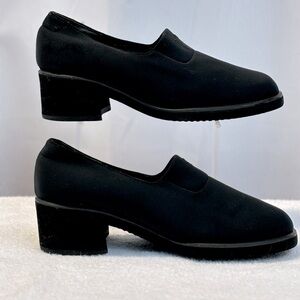Hush Puppies black slip on loafers